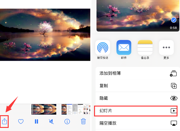 吉木萨尔苹果14维修店分享iPhone14相册视频如何循环播放 